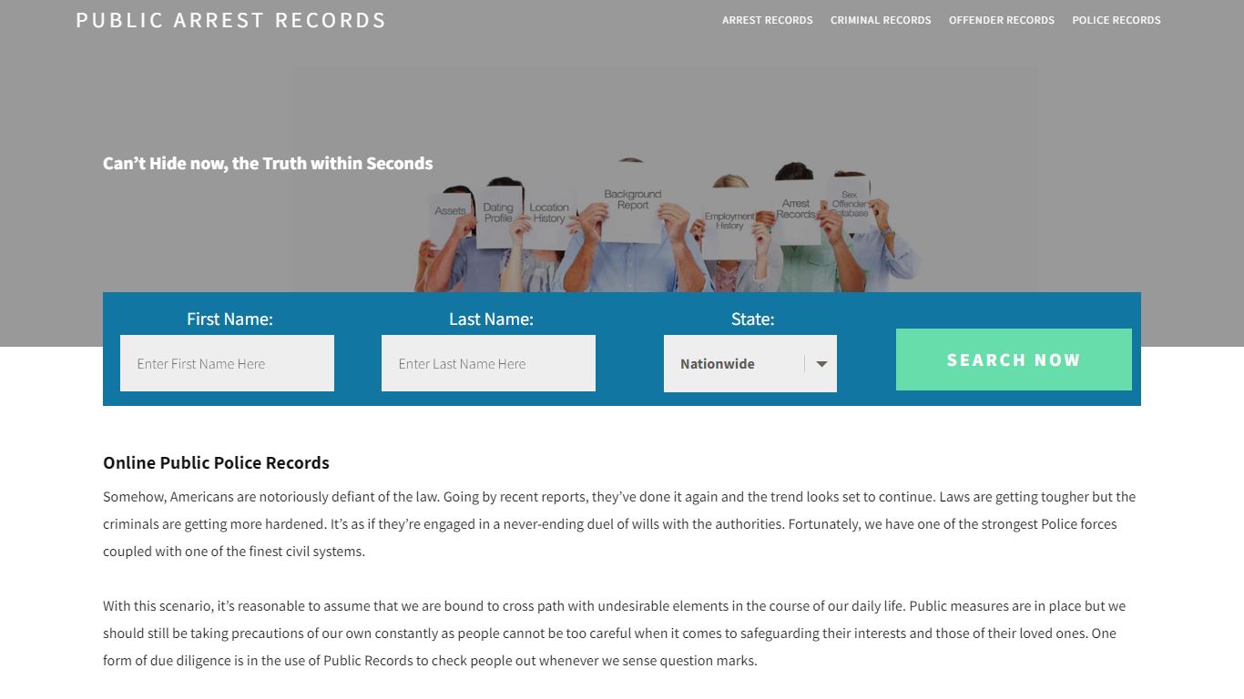 Public Police Arrest Records | Get Instant Reports On People